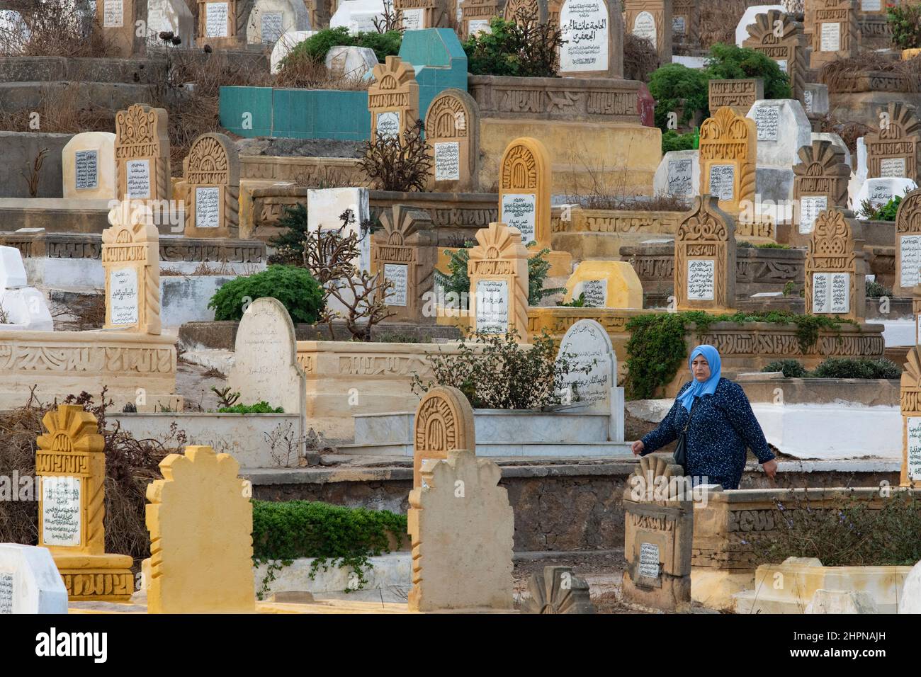 Sale cemetery outside the Rabat medina - Morocco. Stock Photo