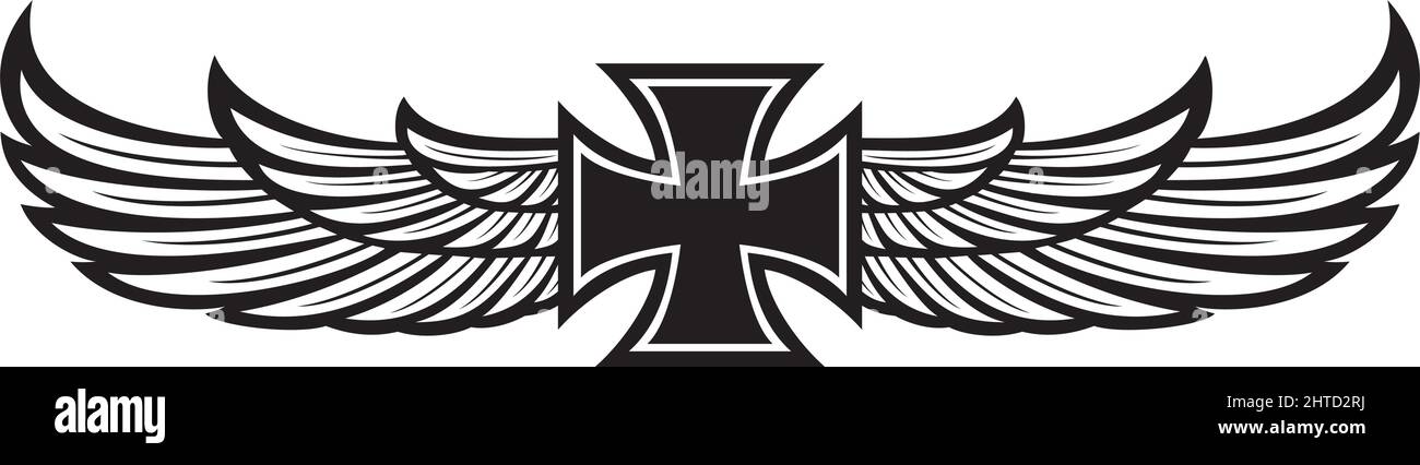 Cross and wings vector illustration Stock Vector