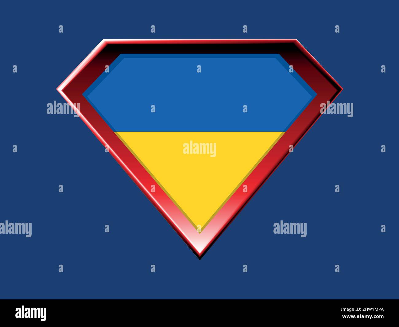 Ukraine flag in super hero shield Stock Vector