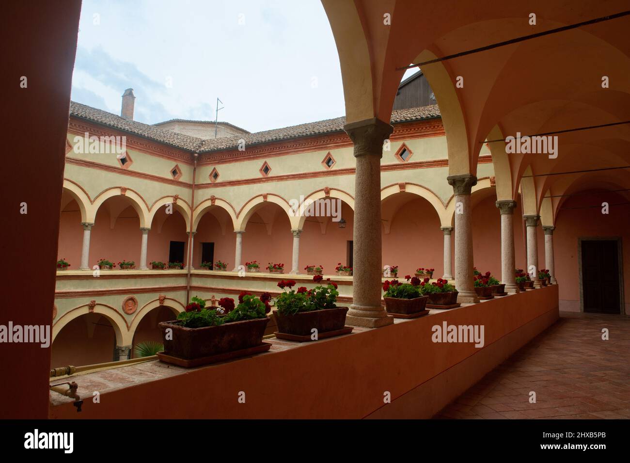 Europe, Italy, Piacenza - Emilia Romagna region. The castle of Rivalta with the fortified walls Stock Photo