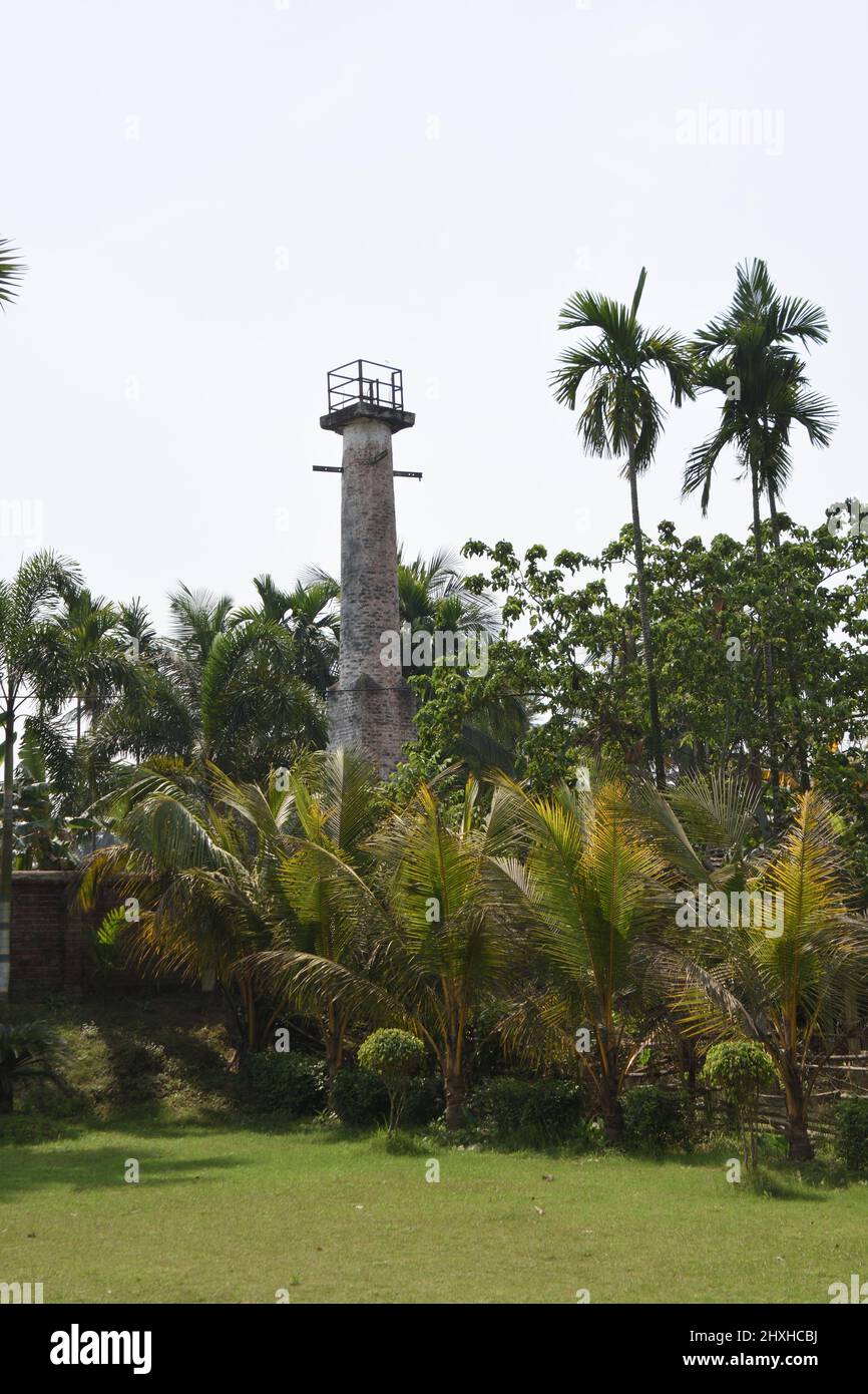 Abandoned lighthouse on Burul-Raipur road. Telari, Nodakhali, South 24 Parganas, West Bengal, India. Stock Photo