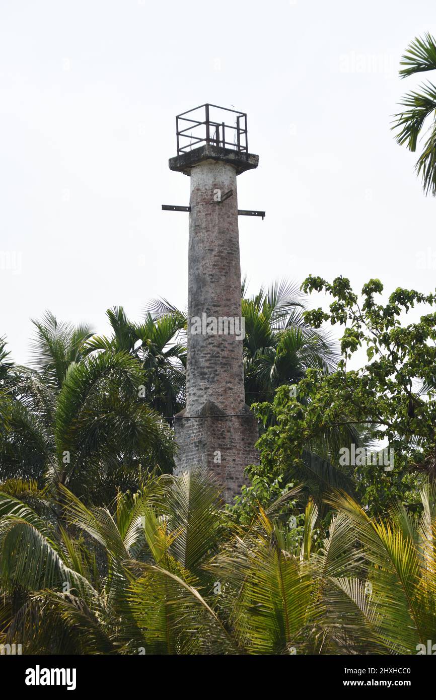 Abandoned lighthouse on Burul-Raipur road. Telari, Nodakhali, South 24 Parganas, West Bengal, India. Stock Photo