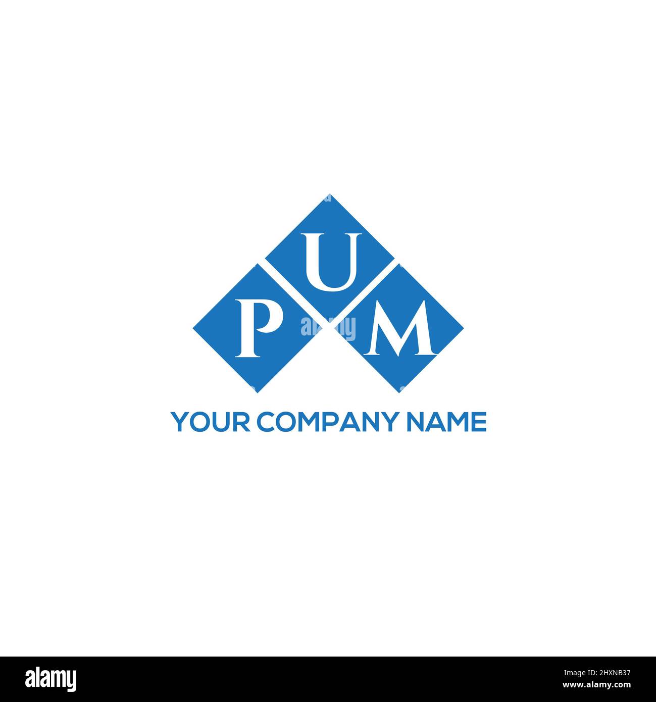 PUM letter logo design on white background. PUM creative initials letter logo concept. PUM letter design. Stock Photo