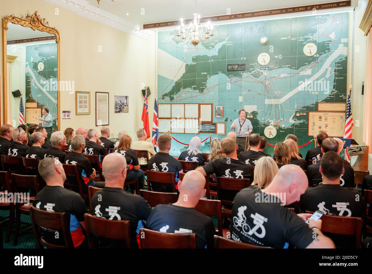 World War 2 D-Day map room in Southwick House, UK Stock Photo