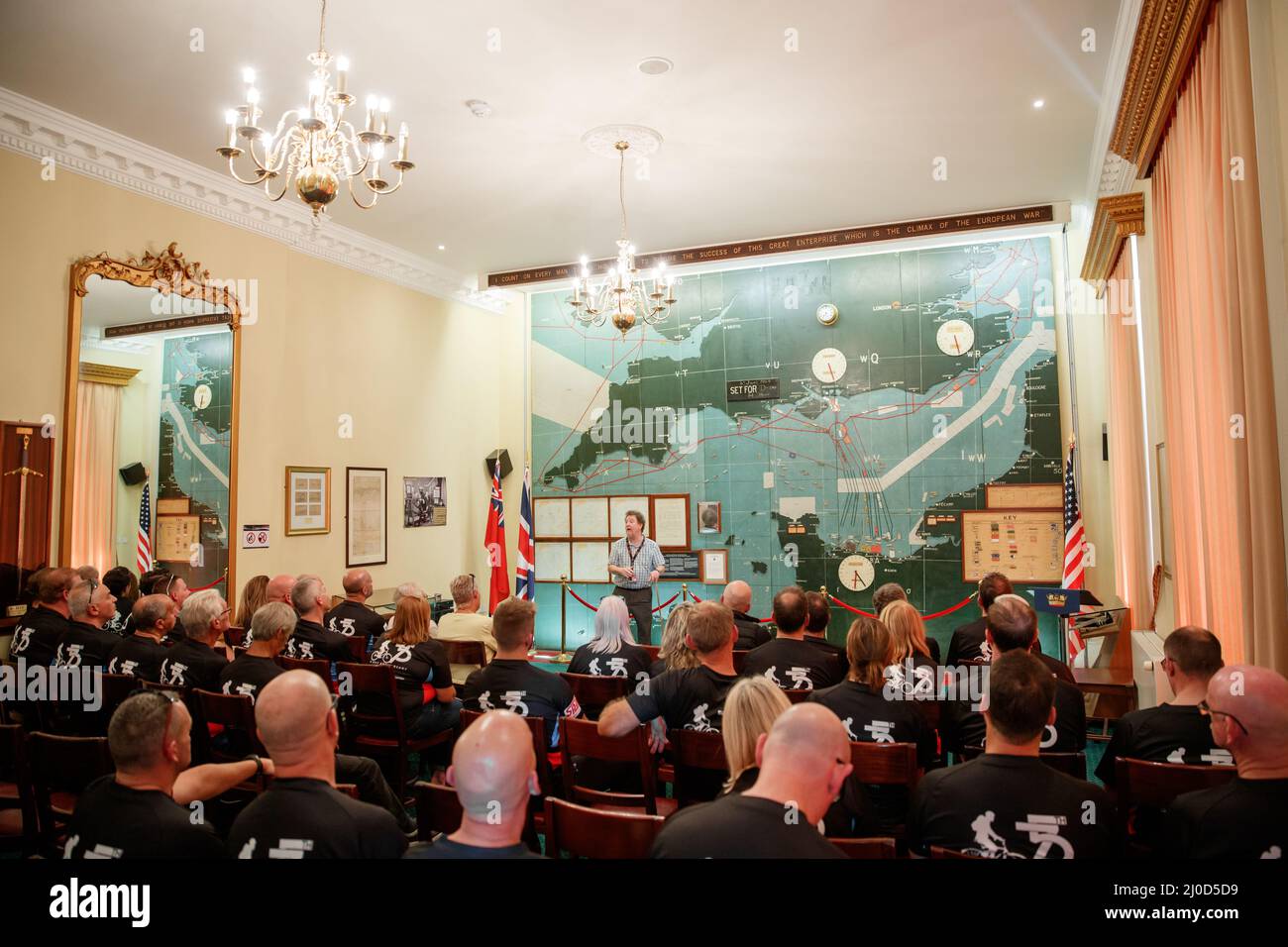 World War 2 D-Day map room in Southwick House, UK Stock Photo