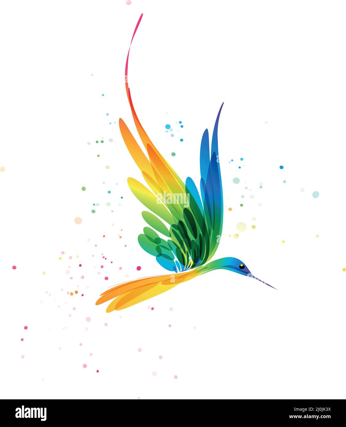 art bird, colorful bird, abstract bird in flight, vector illustration Stock Vector