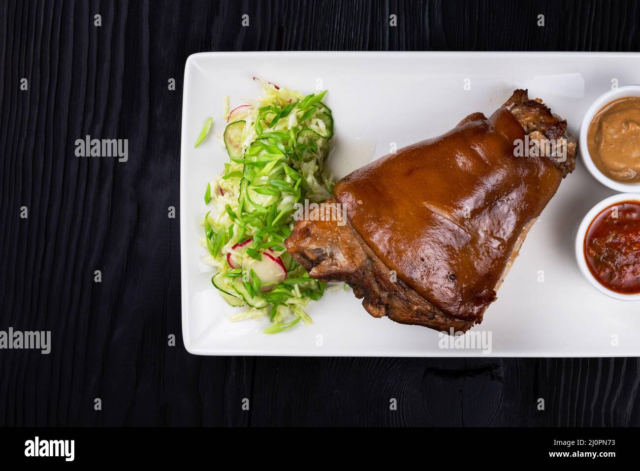 Roast Pork Knuckle Stock Photo