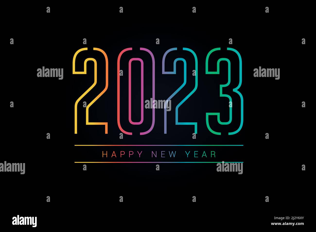 2023 colorful typography happy new year holiday background Stock Vector