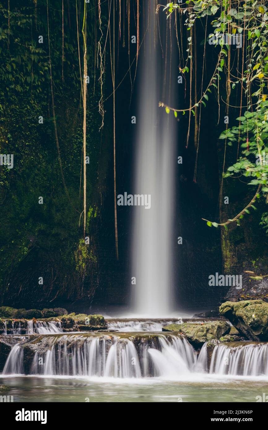 Sumampan Waterfall,secluded man-made waterfall near Kemenuh in Sukawati; Gianyar Regency, Bali, Indonesia Stock Photo