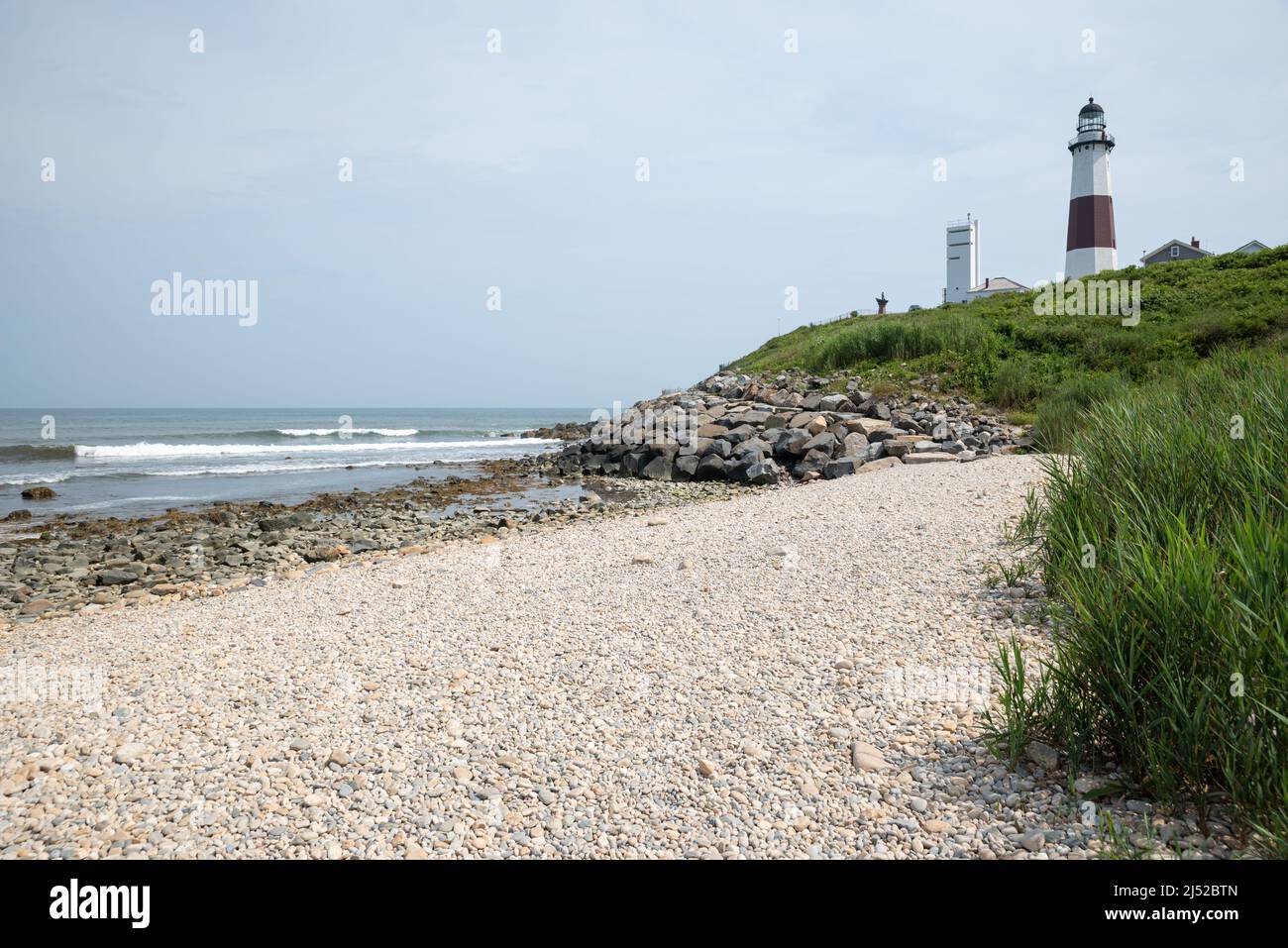 Lighthouse in Montauk, Long Island, NY Stock Photo