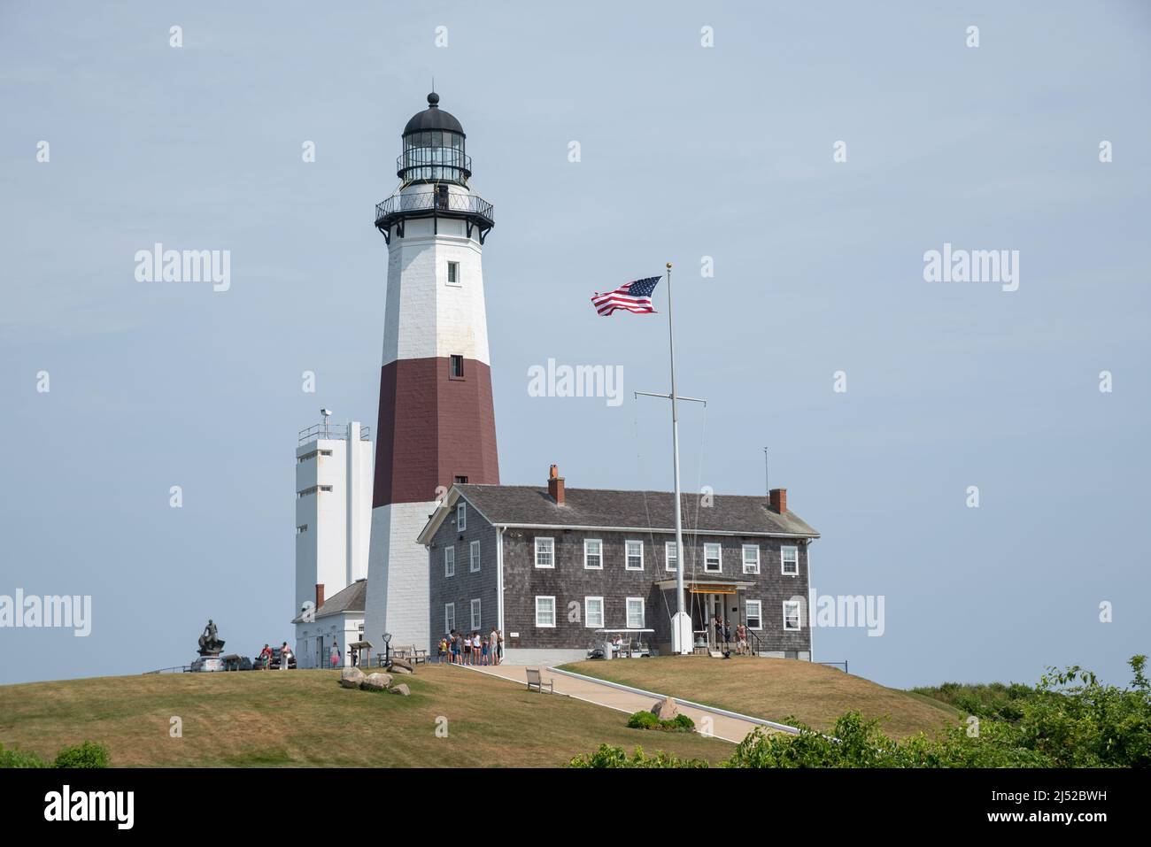 Lighthouse in Montauk, Long Island, NY Stock Photo