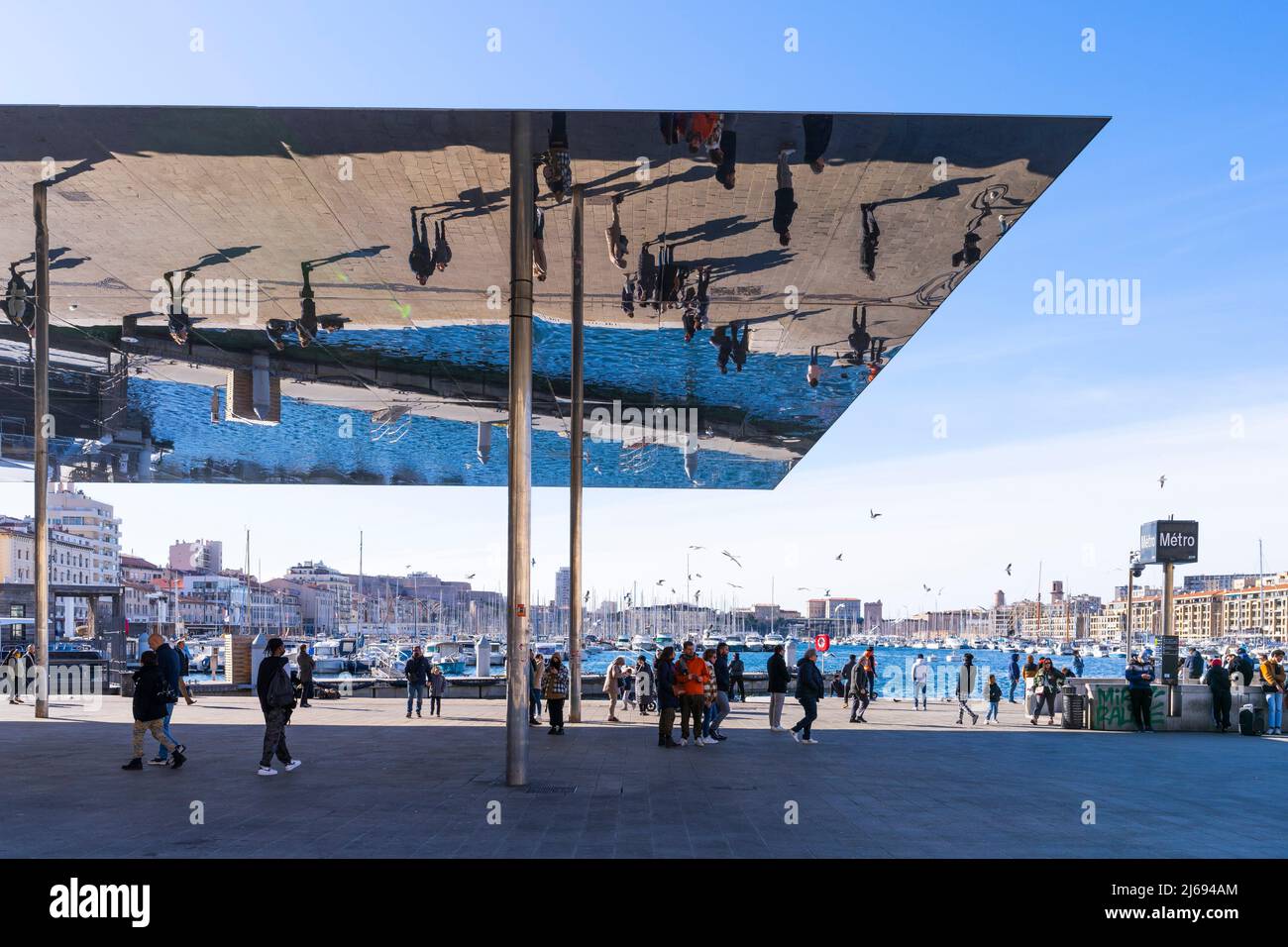 L'Ombriere by Norman Foster, Old Port, Marseille, Provence-Alpes-Cote d'Azur, France, Mediterranean, Europe Stock Photo