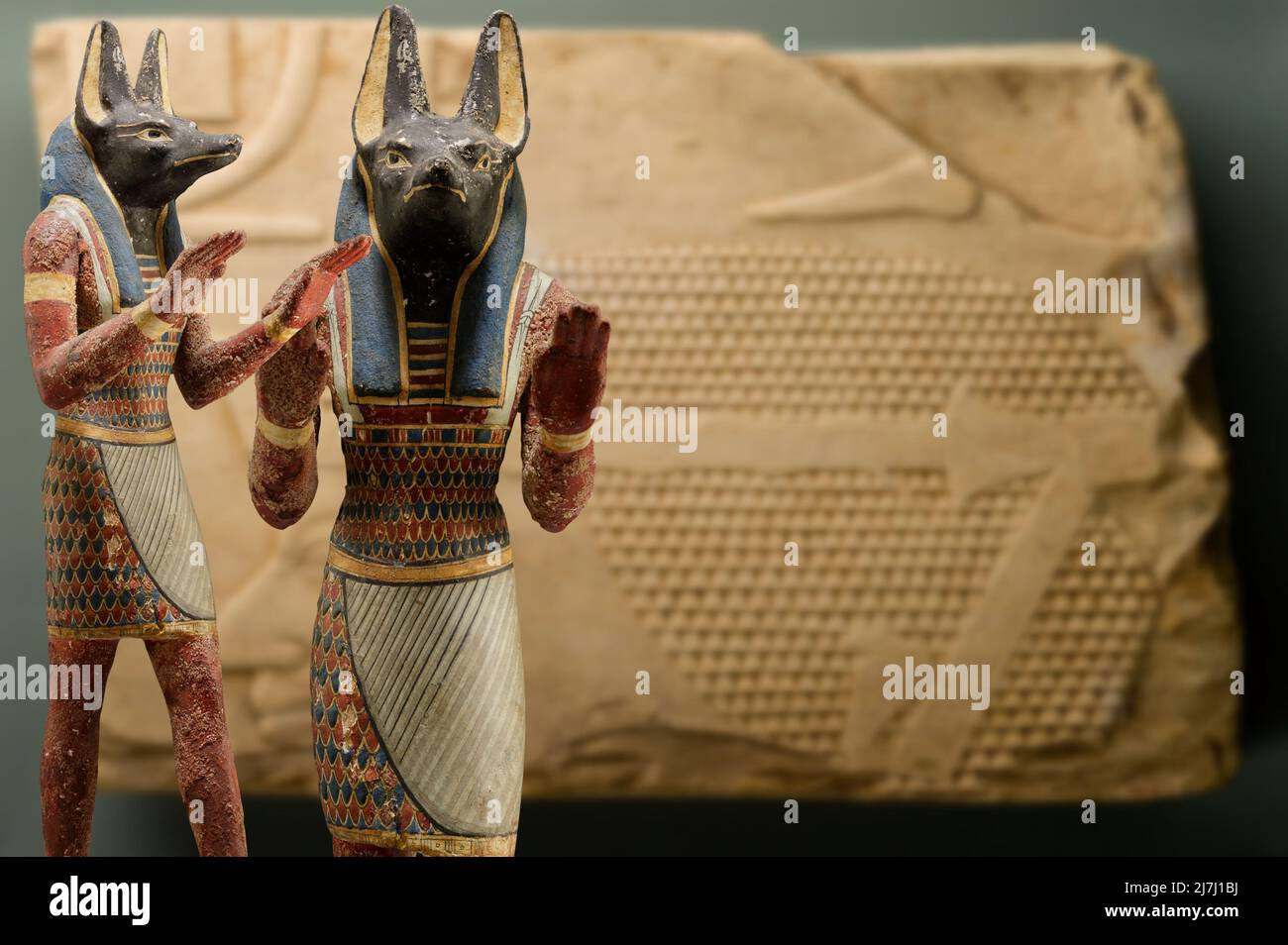 Anubis the Egyptian god of  mummification and cemeteries, protector of the necropolis and the world of the dead Stock Photo