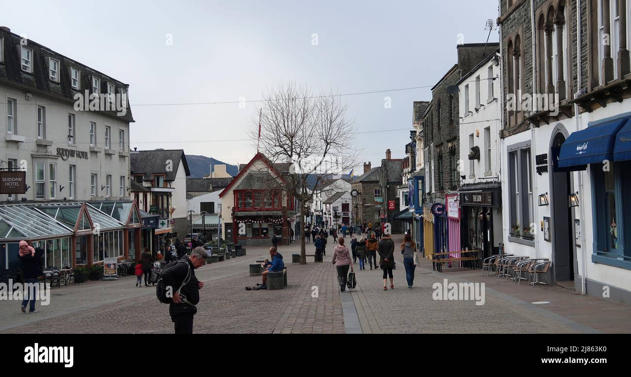 Main Street Keswick Lake District Cumbria Stock Photo