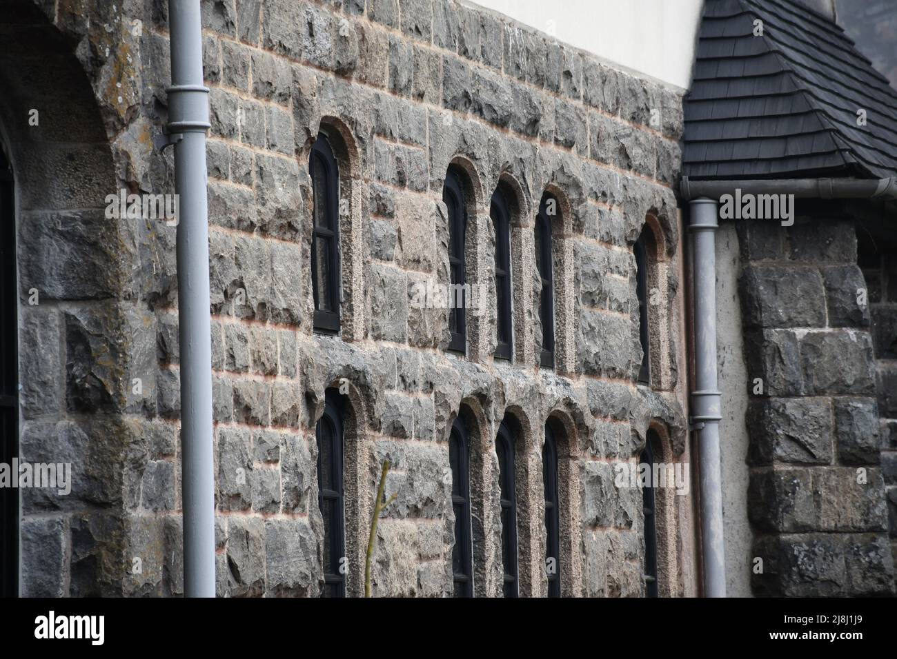 Front view of an old European building Stock Photo