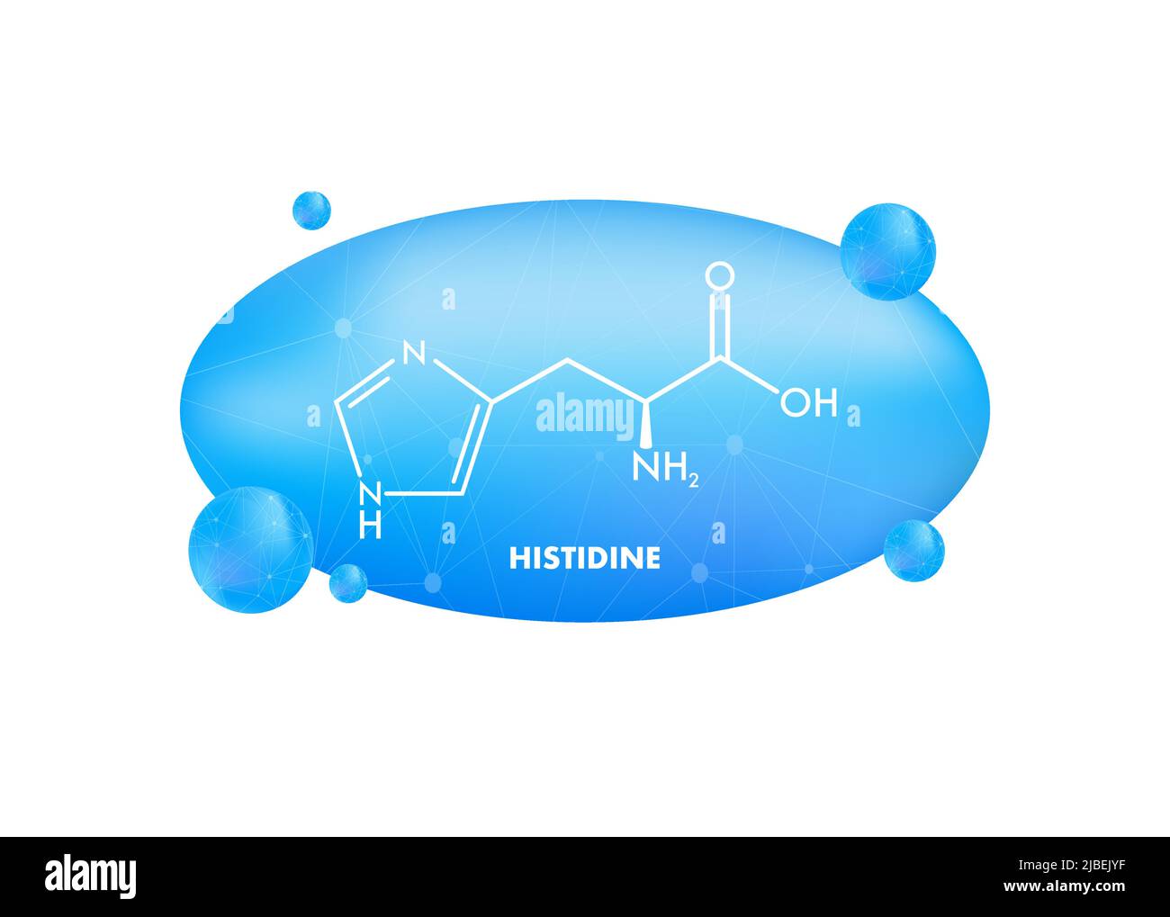 Histidine l-histidine, his, H amino acid molecule. Vector illustration Stock Vector