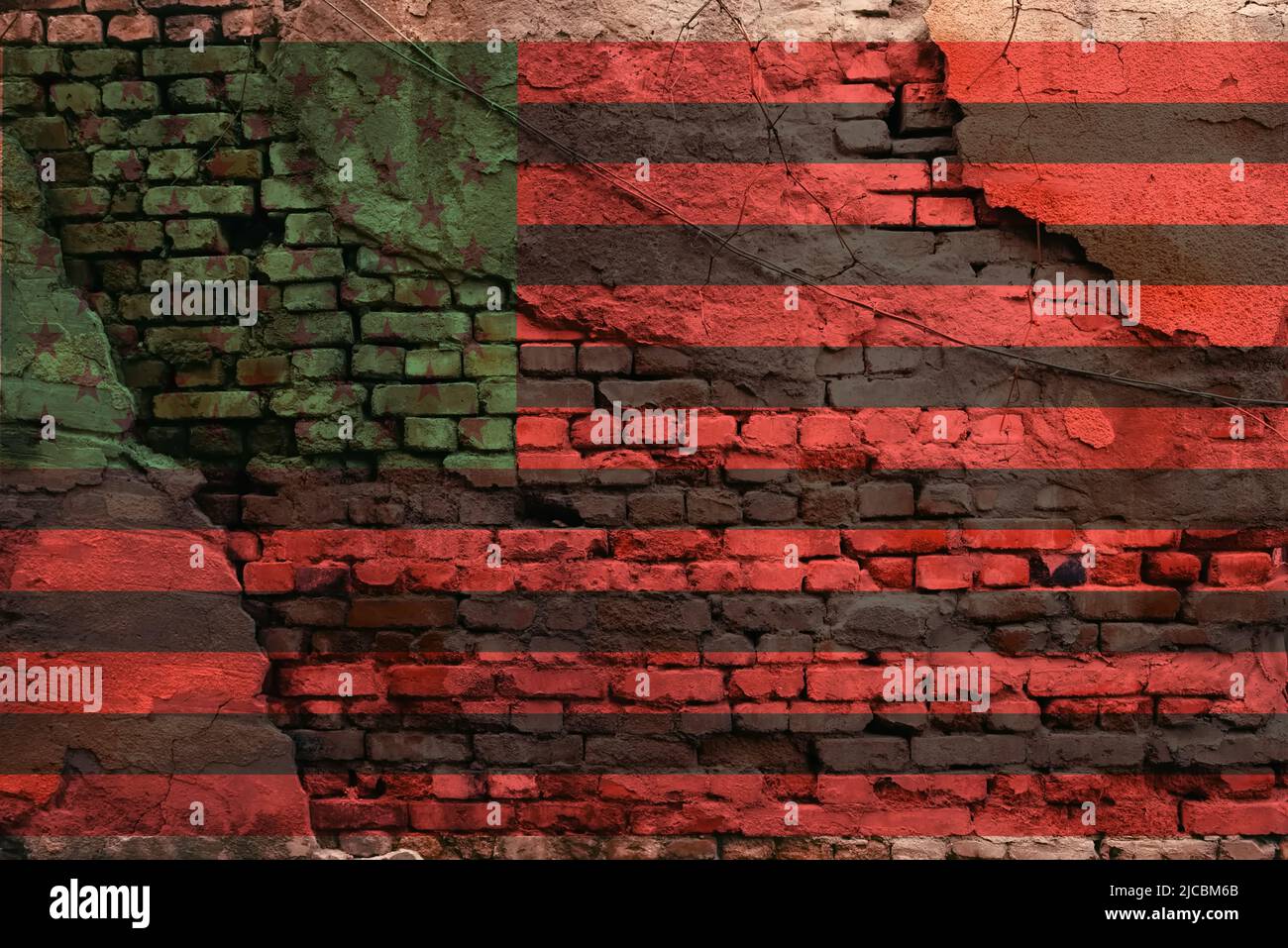 juneteenth Symbolic Behind the Pan-African Flag African American flag typically referred to as the RBG flag. Red representing the blood of African A Stock Photo