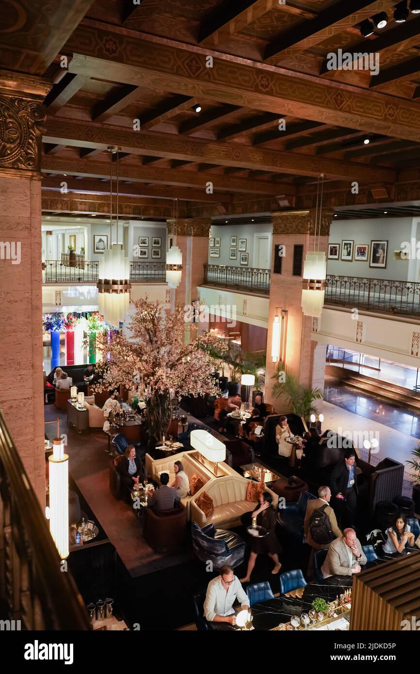 Lobby restaurant inside Fairmont royal York hotel in downtown Toronto Ontario Canada near union train station Stock Photo