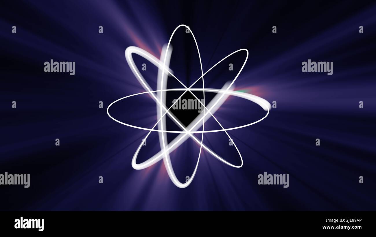 atom abstract light model, 3d illustration render Stock Photo