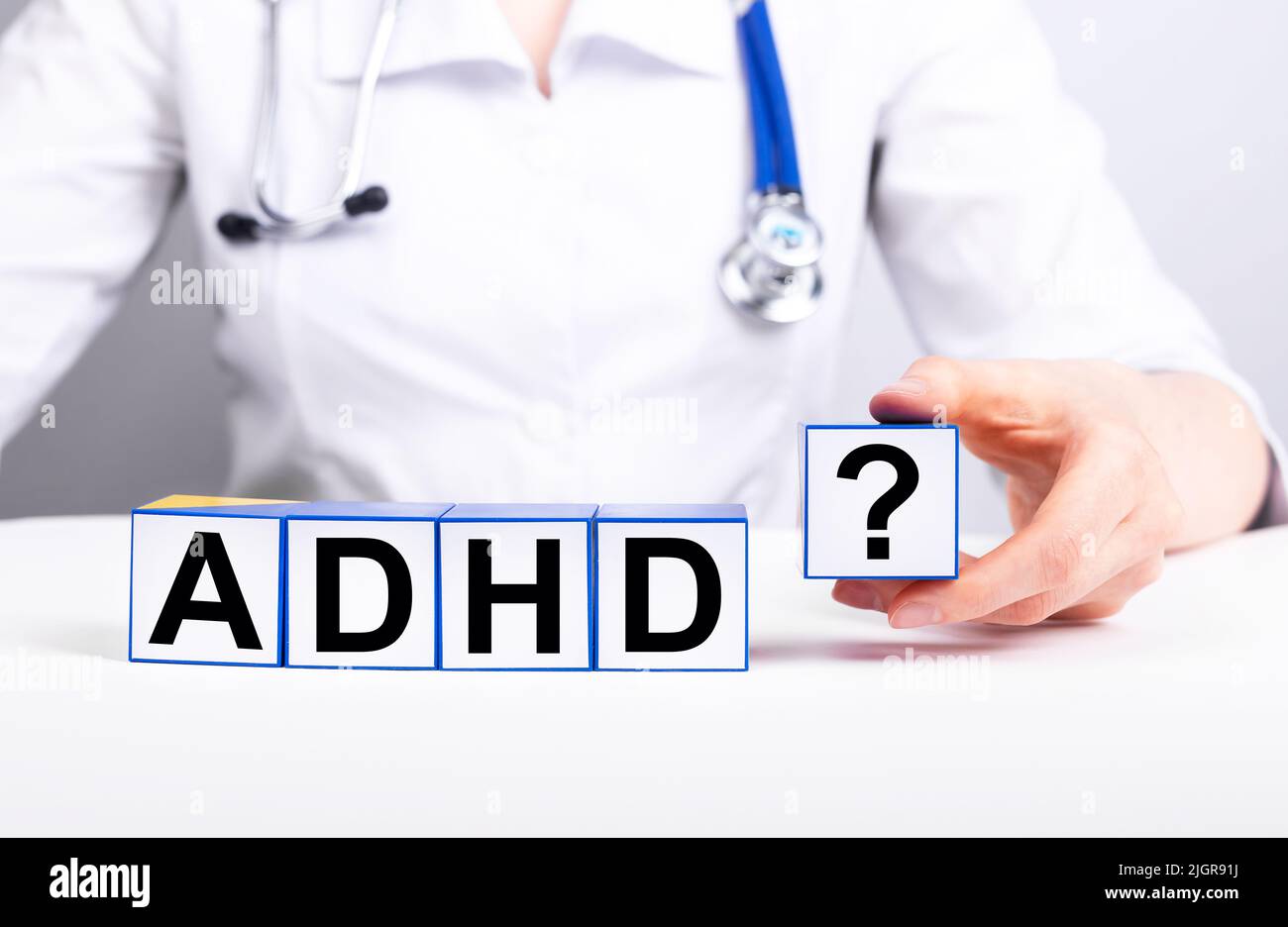 ADHD abbreviation, word. Attention deficit disease concept Stock Photo