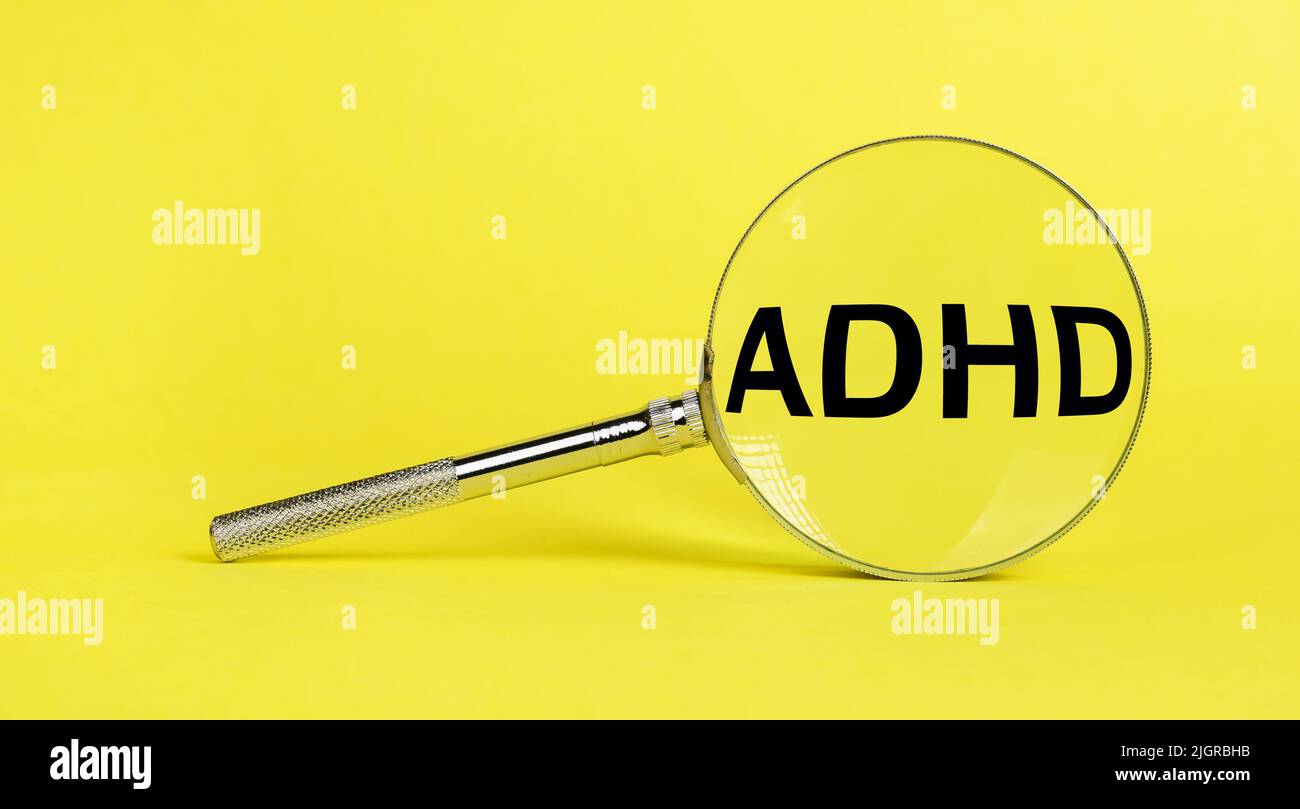 ADHD abbreviation, word. Attention deficit disease concept Stock Photo