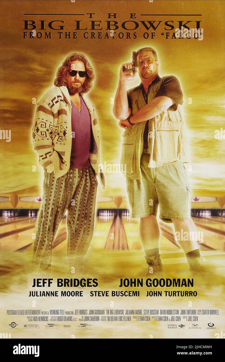 JEFF BRIDGES, JOHN GOODMAN, THE BIG LEBOWSKI, 1998 Stock Photo