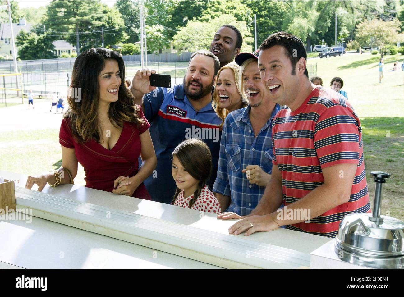 HAYEK,JAMES,ROCK,SANCHEZ,BELLO,SPADE,SANDLER, GROWN UPS 2, 2013 Stock Photo