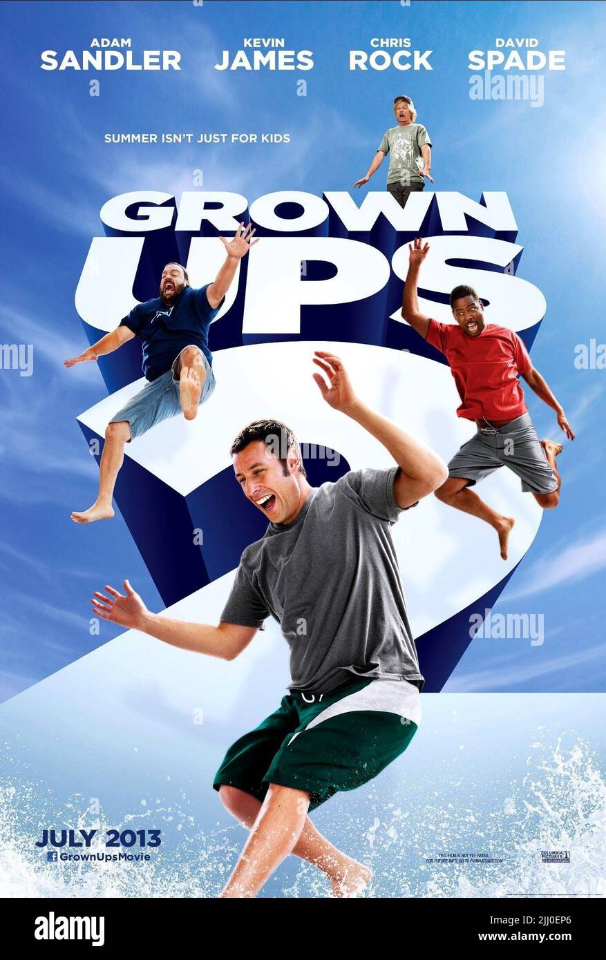 KEVIN JAMES, ADAM SANDLER, DAVID SPADE, CHRIS ROCK, GROWN UPS 2, 2013 Stock Photo