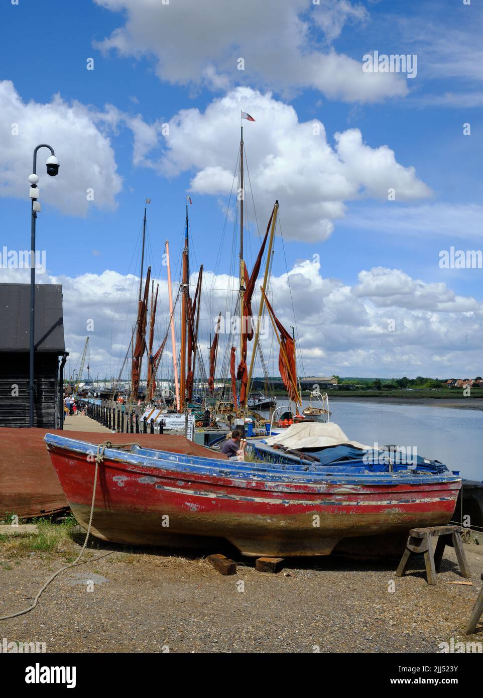 Maldon Hythe Quay Boatyard Portrait view Stock Photo