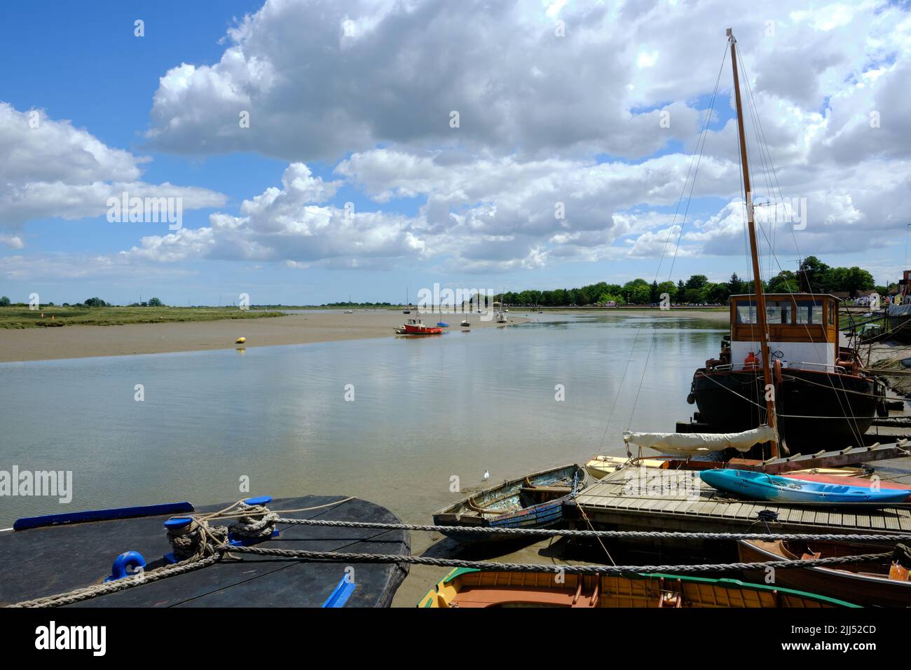 View lookin down the Blackwater estuary from Maldon Stock Photo