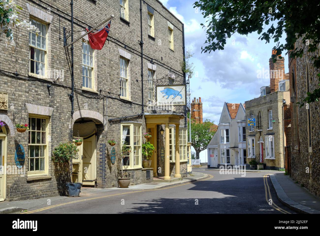 Street view of the Blue Boar Pub Maldon Essex Stock Photo