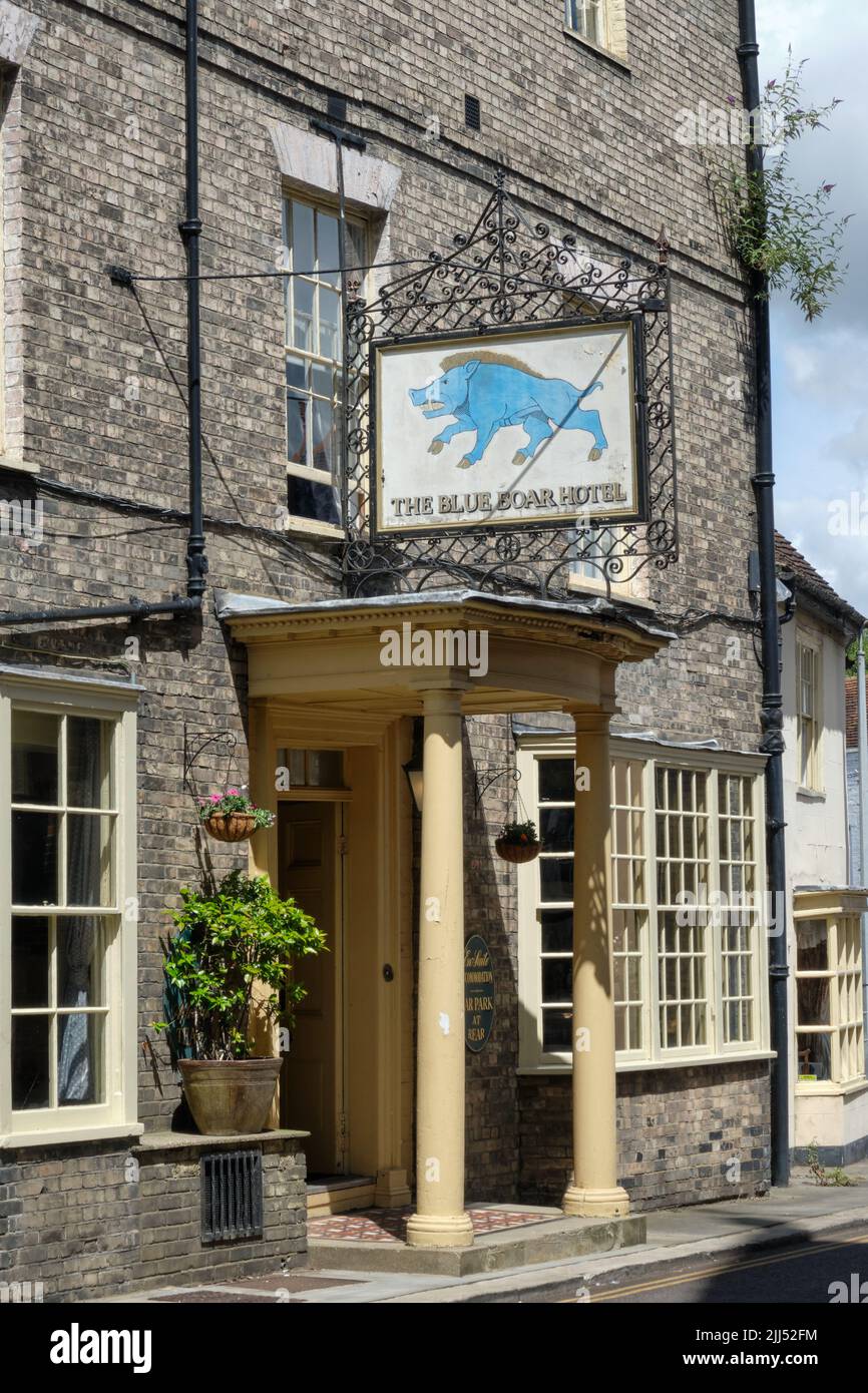 Street view of the Blue Boar Pub Maldon Essex Stock Photo