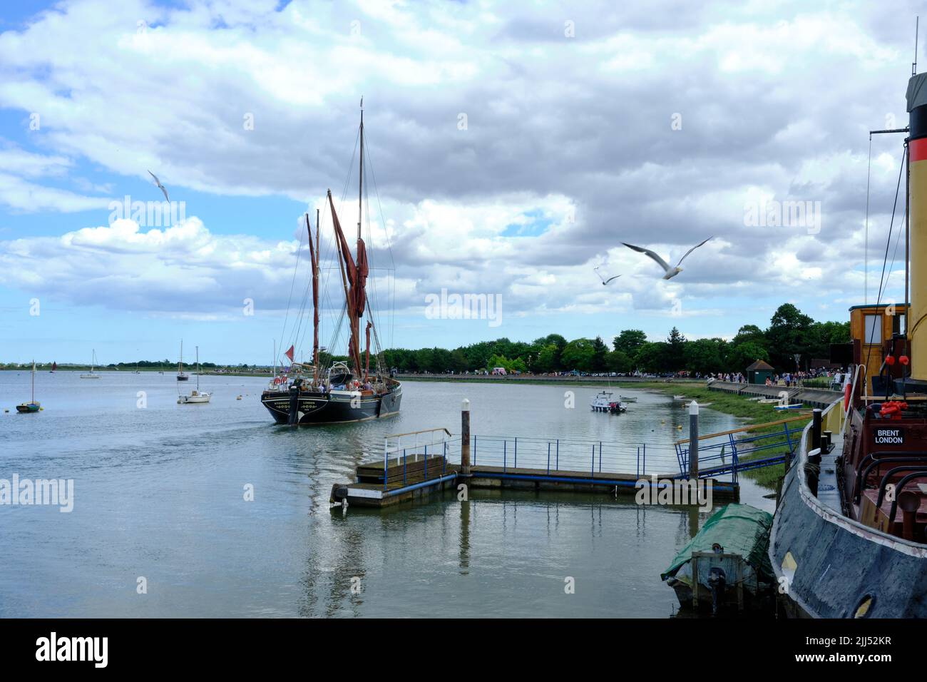 Thames Barge Leaving Maldon Stock Photo