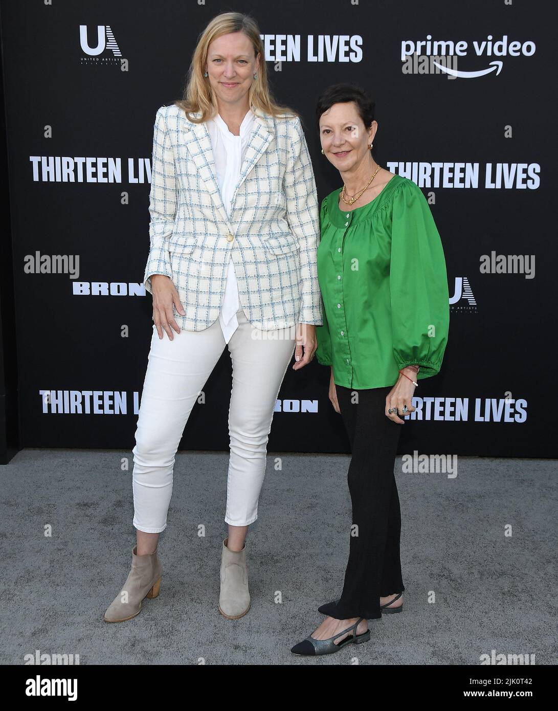 Los Angeles, USA. 28th July, 2022. (L-R) Karen Lunder and Gabrielle Tana arrives at the Prime Video's THIRTEEN LIVES Premiere held at the Regency Village Theater in Westwood, CA on Thursday, ?July 28, 2022. (Photo By Sthanlee B. Mirador/Sipa USA) Credit: Sipa USA/Alamy Live News Stock Photo