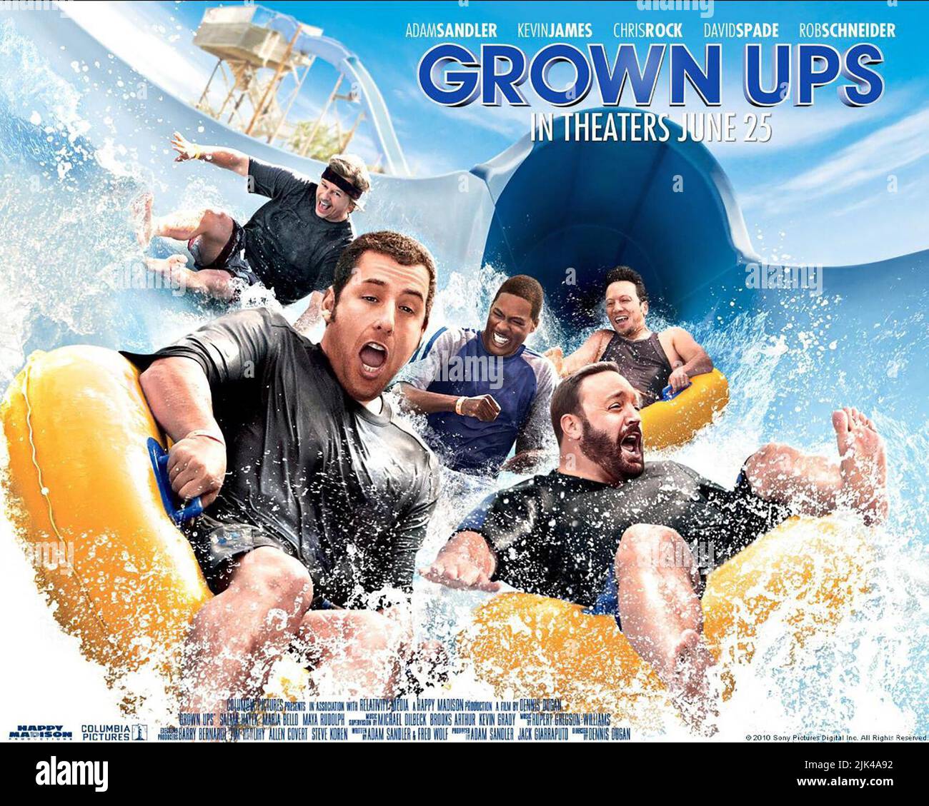 SPADE,SANDLER,ROCK,JAMES,POSTER, GROWN UPS, 2010 Stock Photo