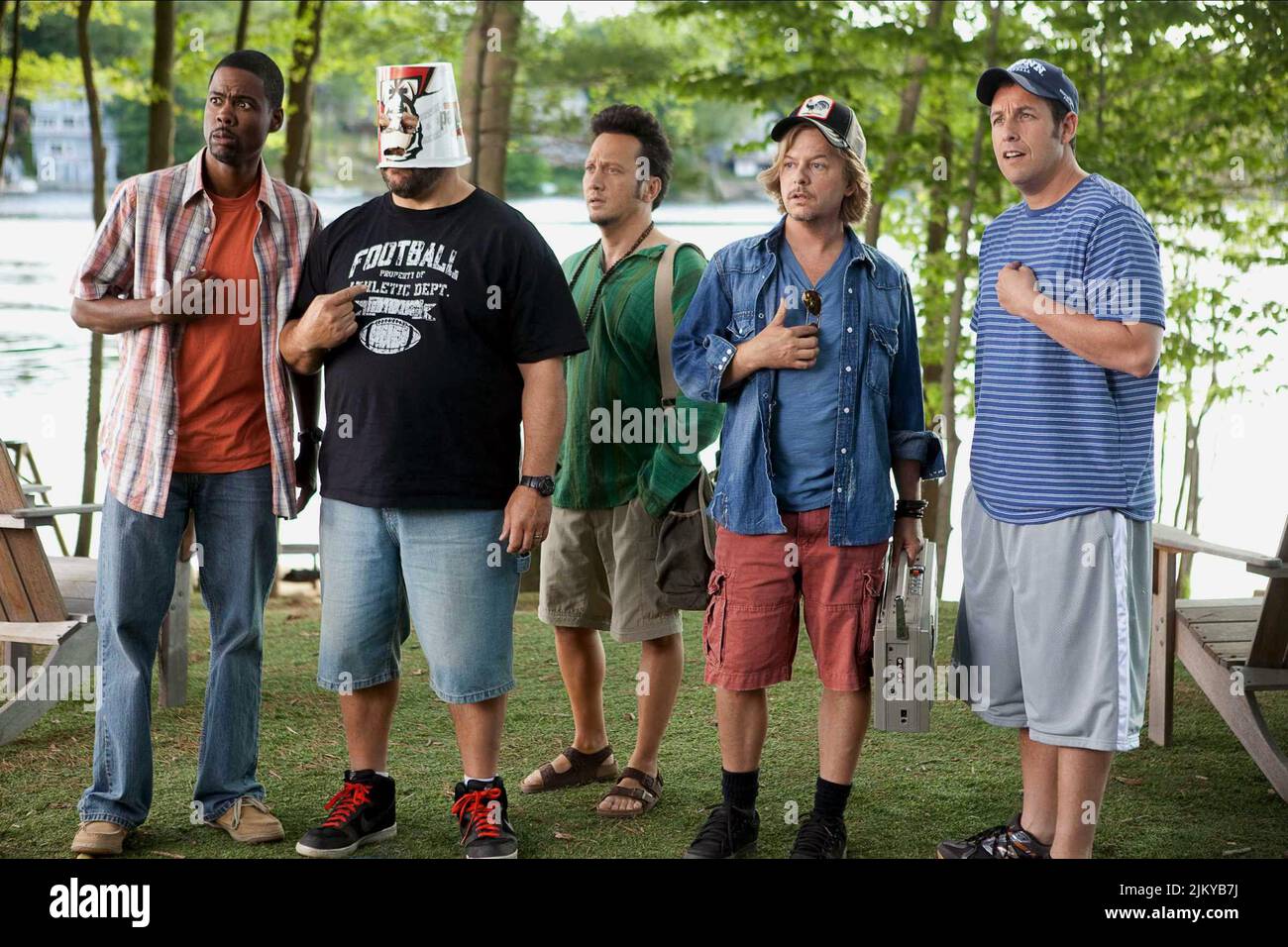 ROCK,JAMES,SCHNEIDER,SPADE,SANDLER, GROWN UPS, 2010 Stock Photo