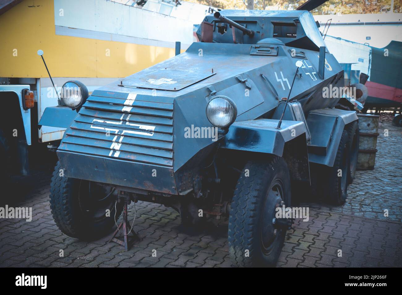 Historic world war II german heavy armoured reconnaissance vehicle Sd.Kfz. 231 Stock Photo