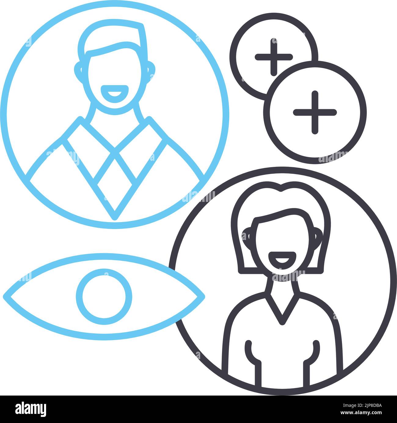 contacts line icon, outline symbol, vector illustration, concept sign ...