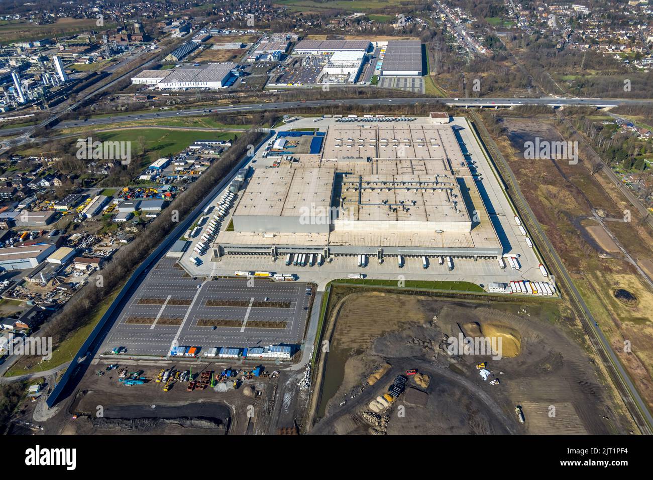 Aerial photograph, construction site at Edeka central warehouse ...