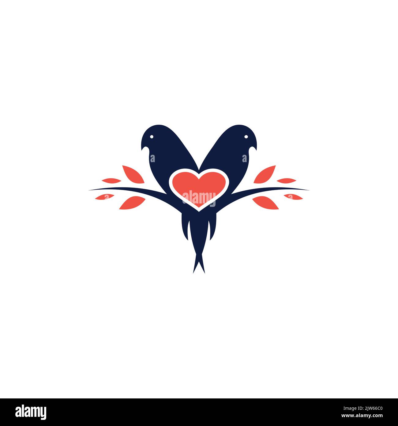 twin bird love logo icon vector graphic design Stock Vector