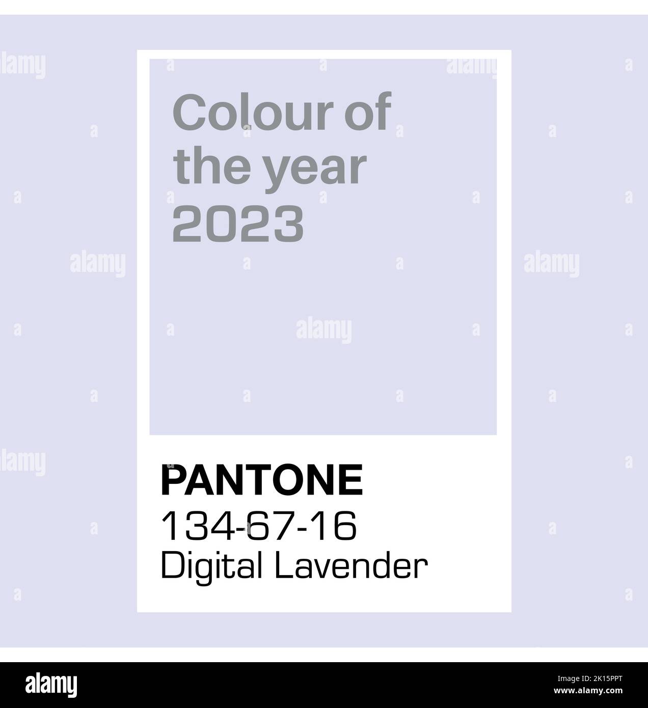 SWINDON, UK - September 15, 2023: Pantone Digital Lavender Trending Color of the Year 2023. Color pattern, vector illustration Stock Vector