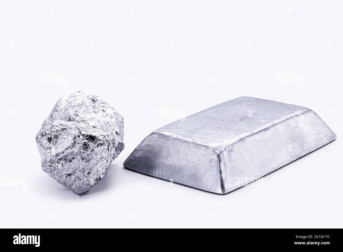 Rhodium is a chemical element of the platinum family, great resistance to acids and corrosive substances, used in jewelry, the most expensive metal in Stock Photo