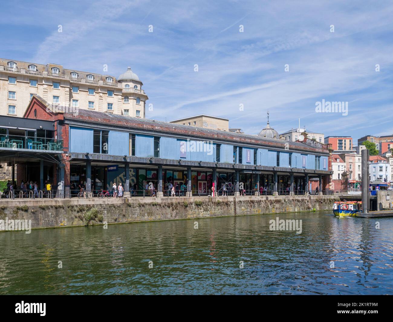 The Watershed cinema, café, bar and conference centre, formerly harbourside warehouses, alongside St Augustine’s Reach in the Bristol Floating Harbour, England, UK. Stock Photo