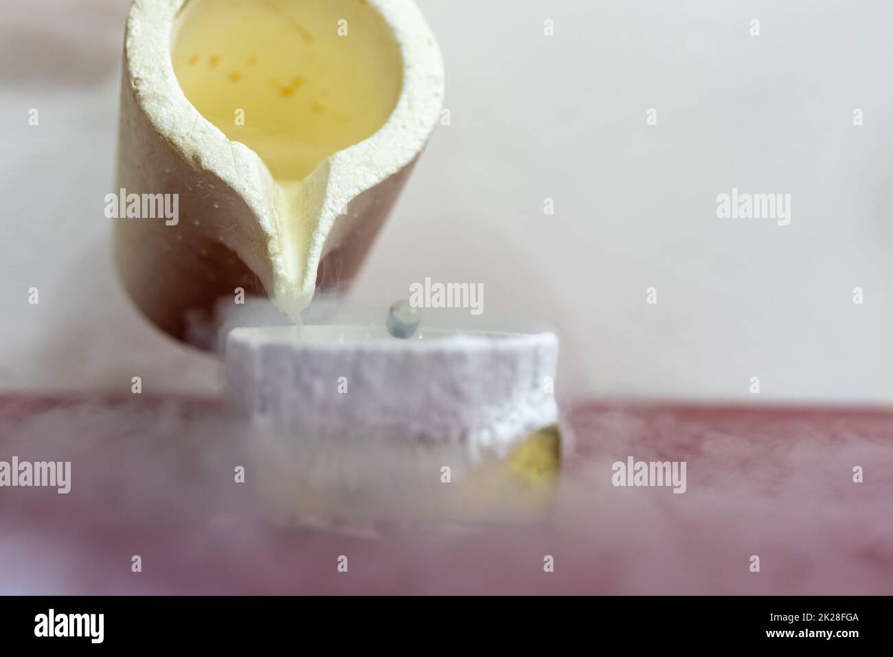 experiments in a laboratory with liquid nitrogen Stock Photo