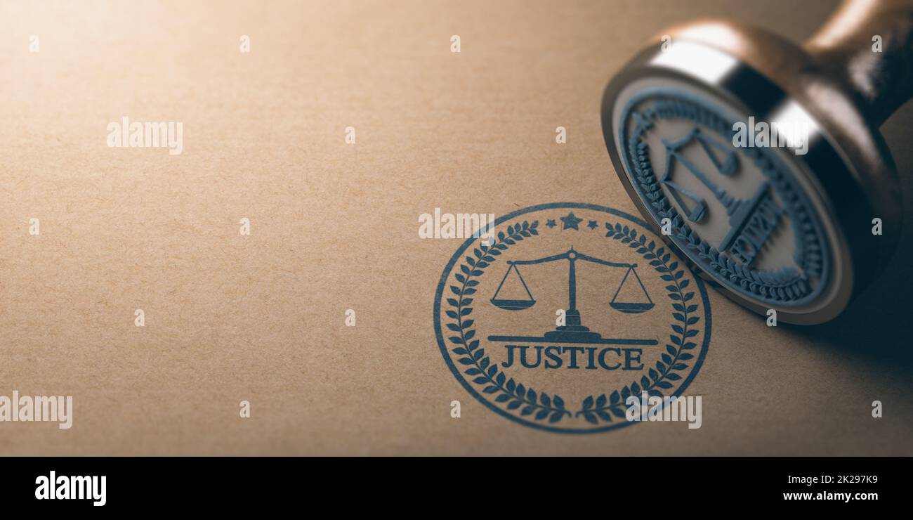 Scales of justice Stamp Stock Photo