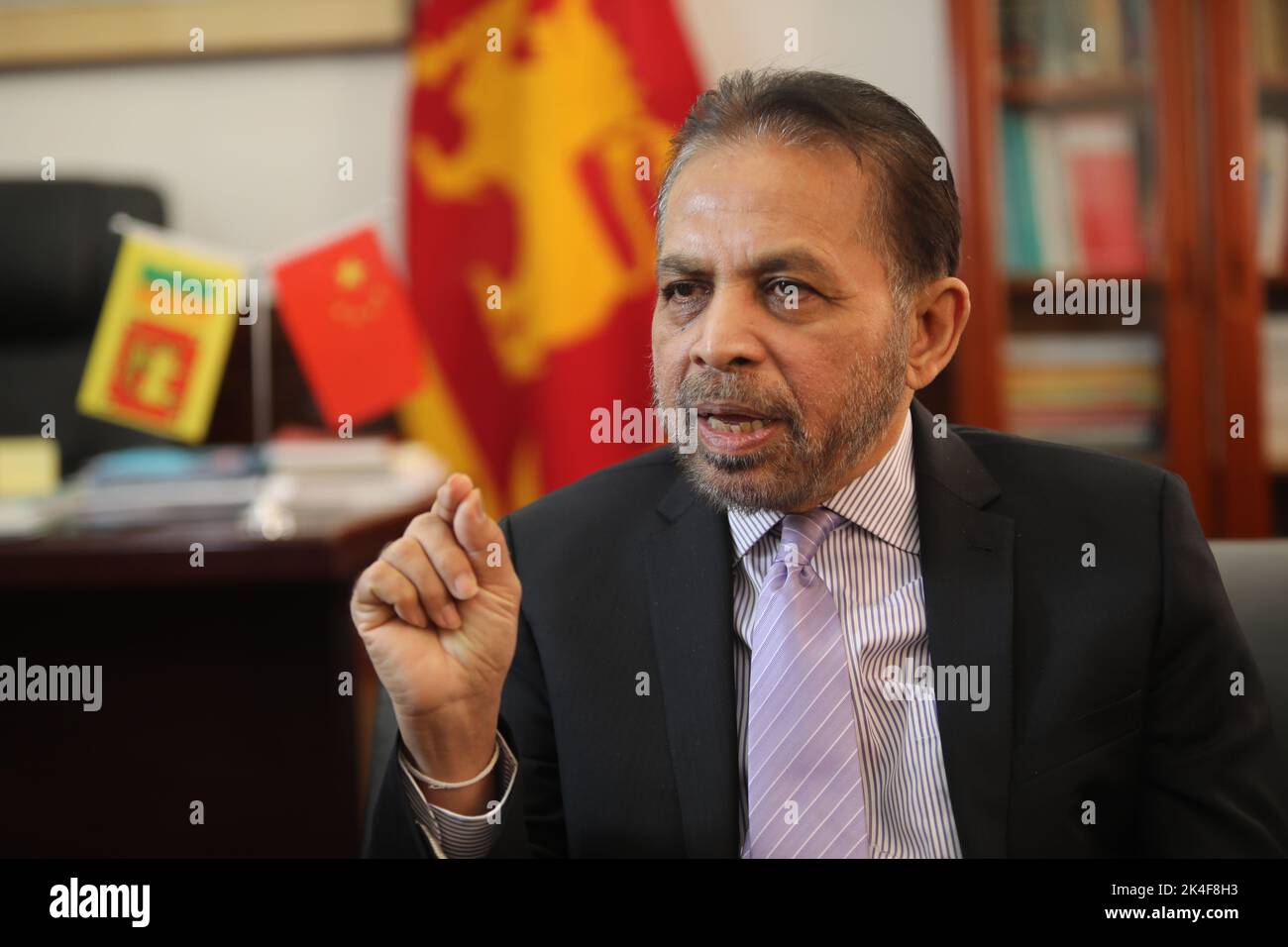 The new Sri Lanka Ambassador to China, Mr. Palitha Kohona, is pictured during an one-on-one interview at the Embassy in Beijing, China, on March 16, 2021.    16MAR.21  SCMP/Simon Song Stock Photo