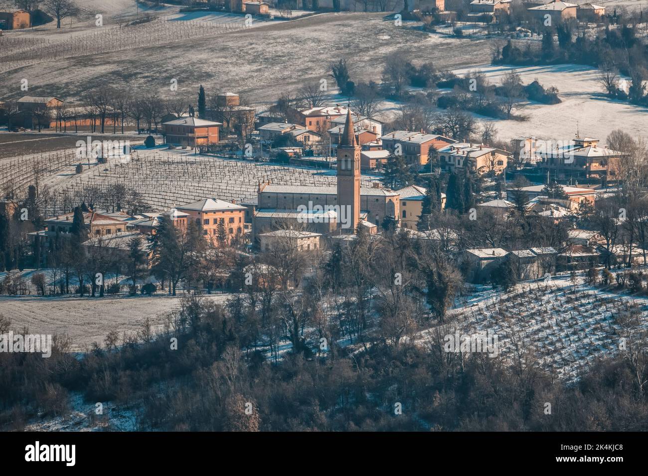 Winter in the village of Levizzano Rangone, Modena, Emilia Romagna, Italia Stock Photo