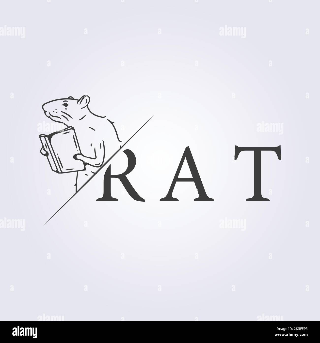 smart mouse or rat lab line logo vector illustration design Stock Vector