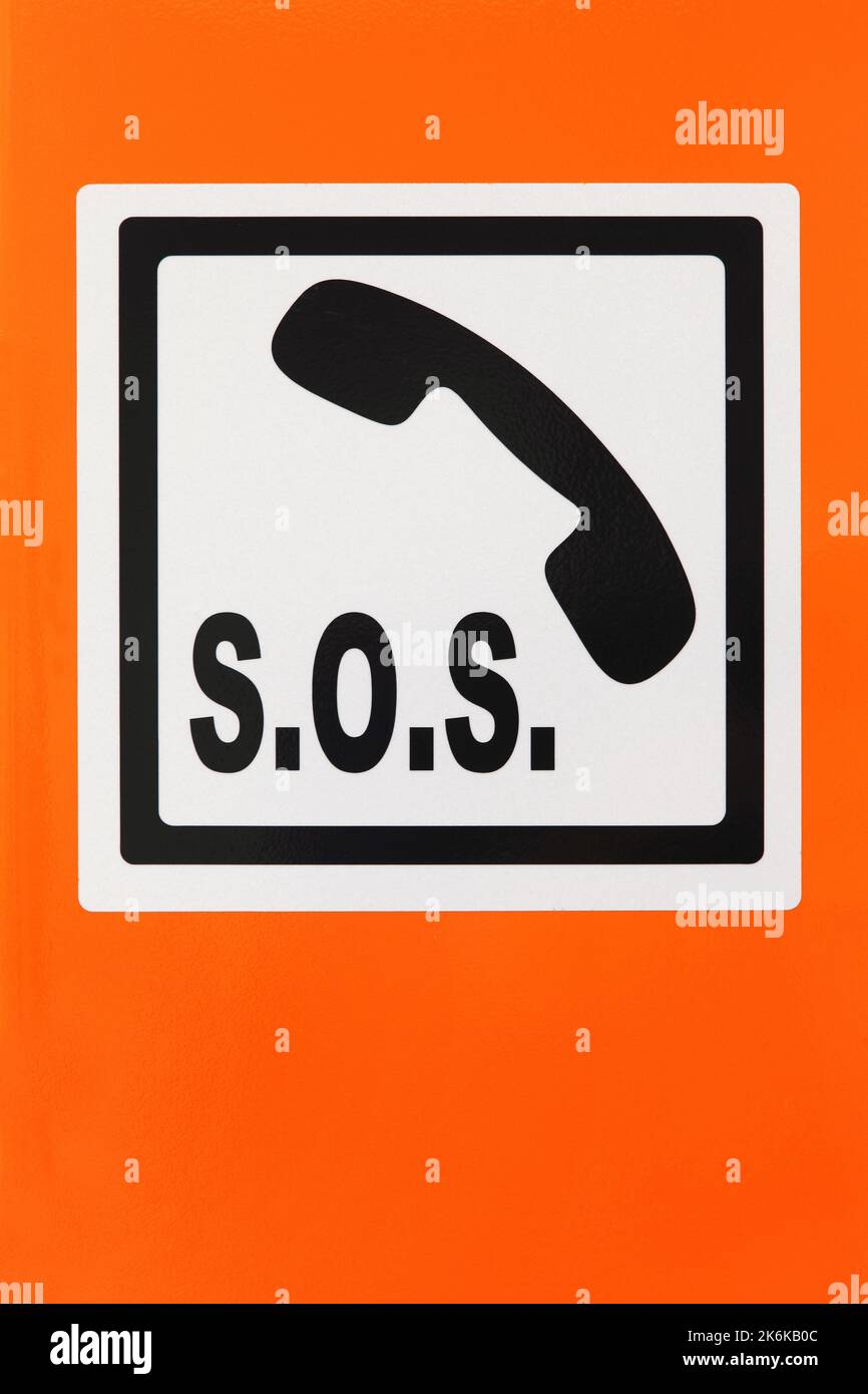 SOS sign on a panel in France Stock Photo