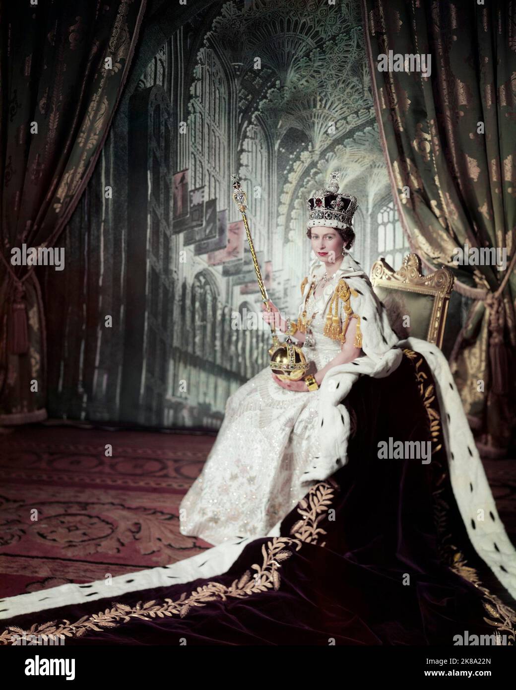 Cecil Beaton - Queen Elizabeth II on her Coronation Day - June 1953 Stock Photo